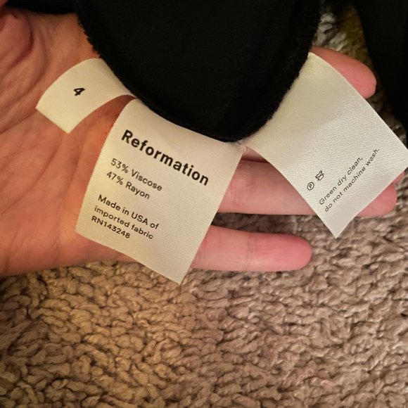 REFORMATION Milla Dress in Black Size 4 no flaws - Picture 7 of 7